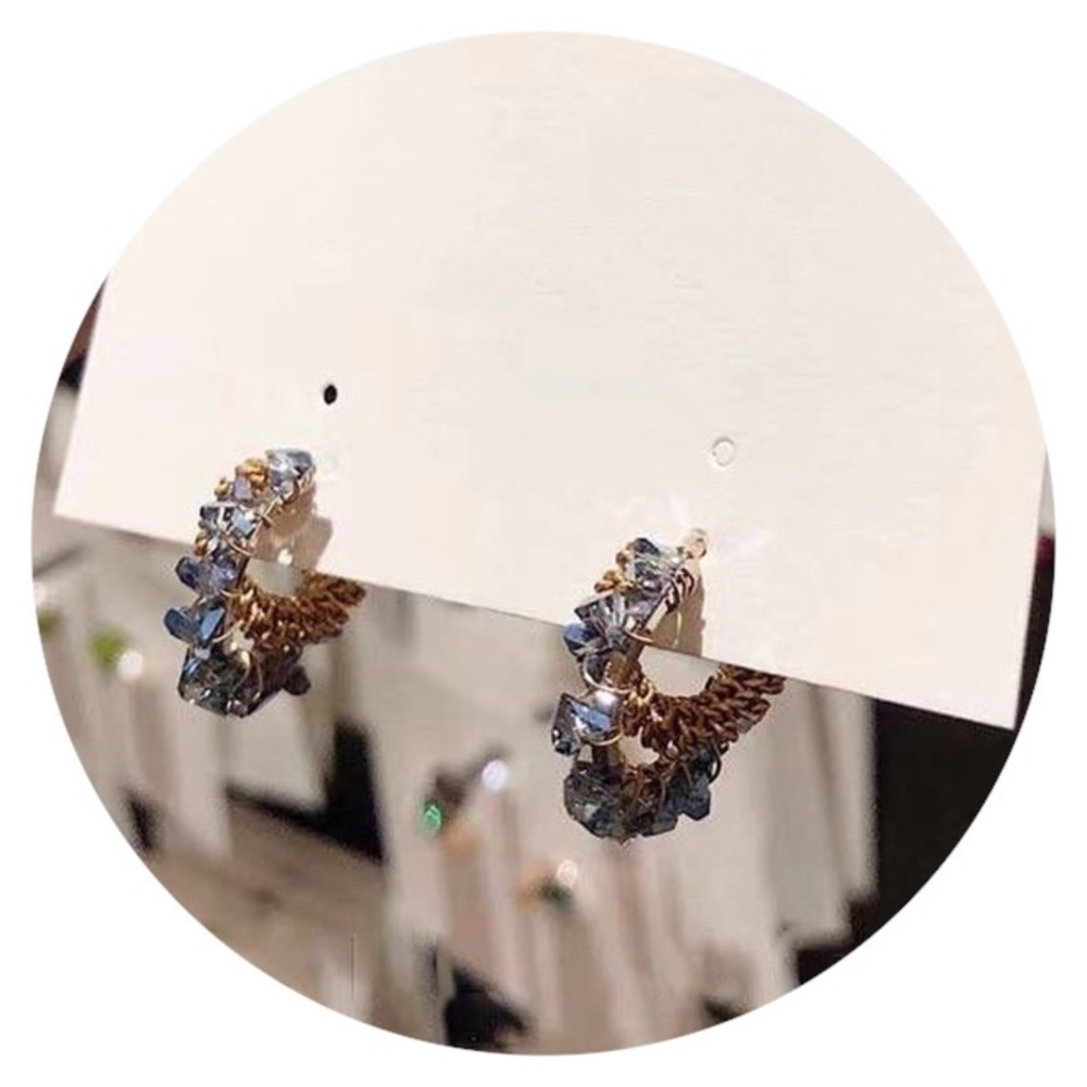 • Gorgeous Crystal Hoop Earrings •